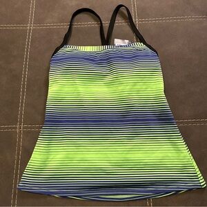 Nike Women's Swim Top - Blue and Green Stripes swim top only